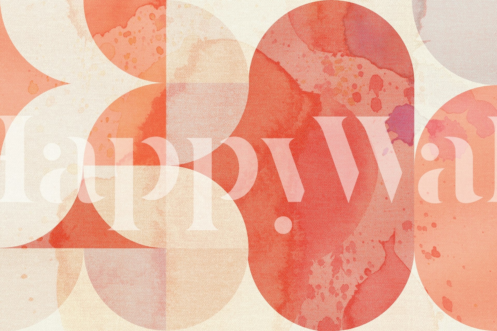 Coral and peach circular patterns watercolor wallpaper