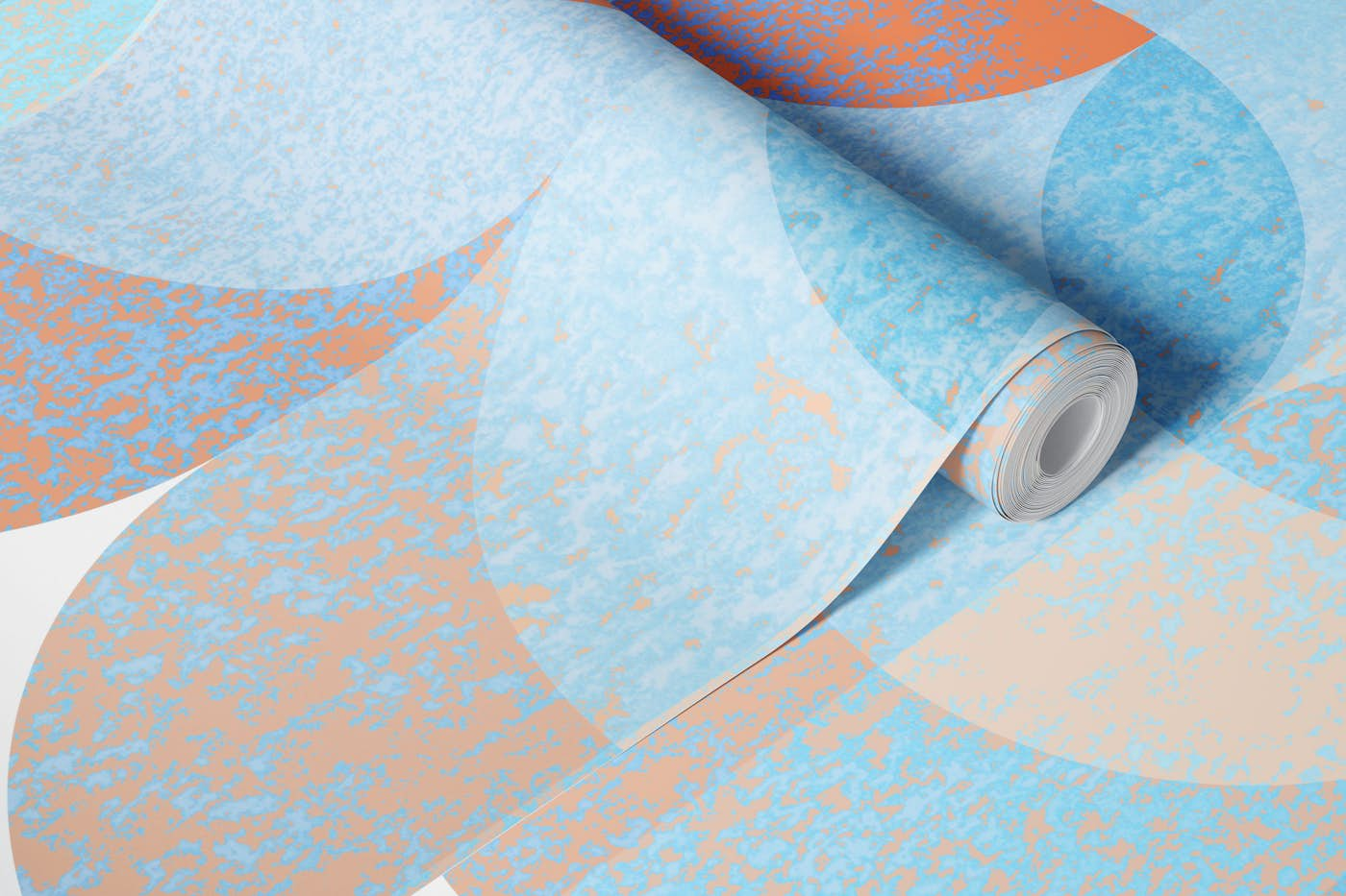 Vivid Sea Foam Mid Century Watercolor Geo wallpaper roll