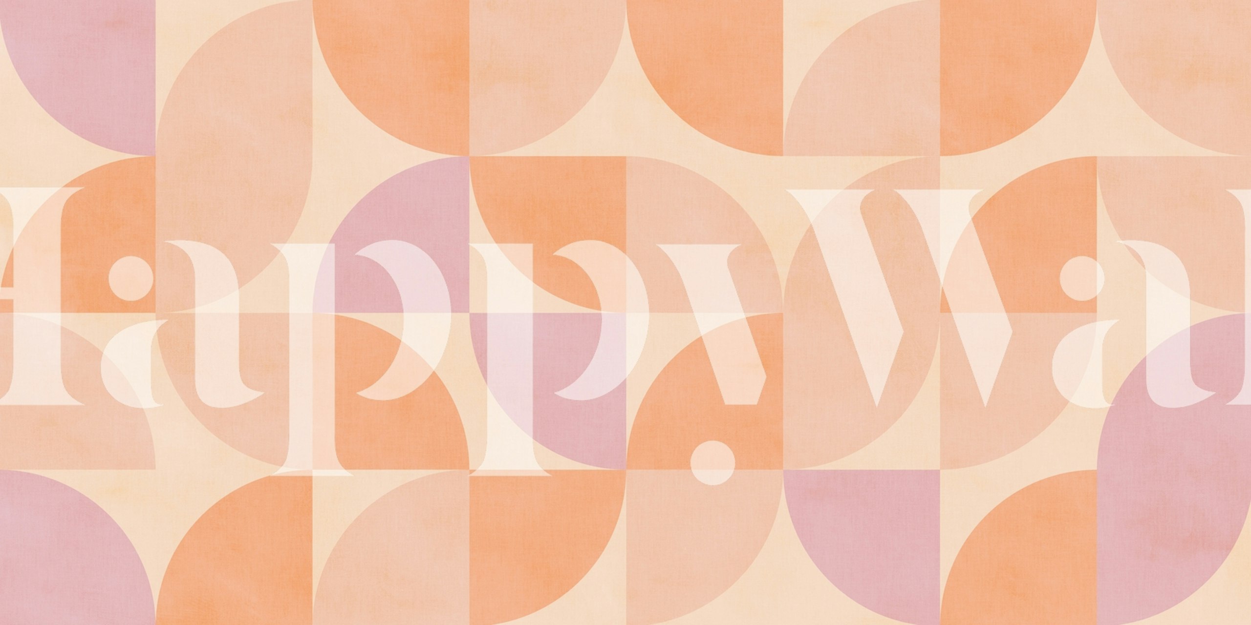 Geometric shapes in peach and lavender tones wallpaper