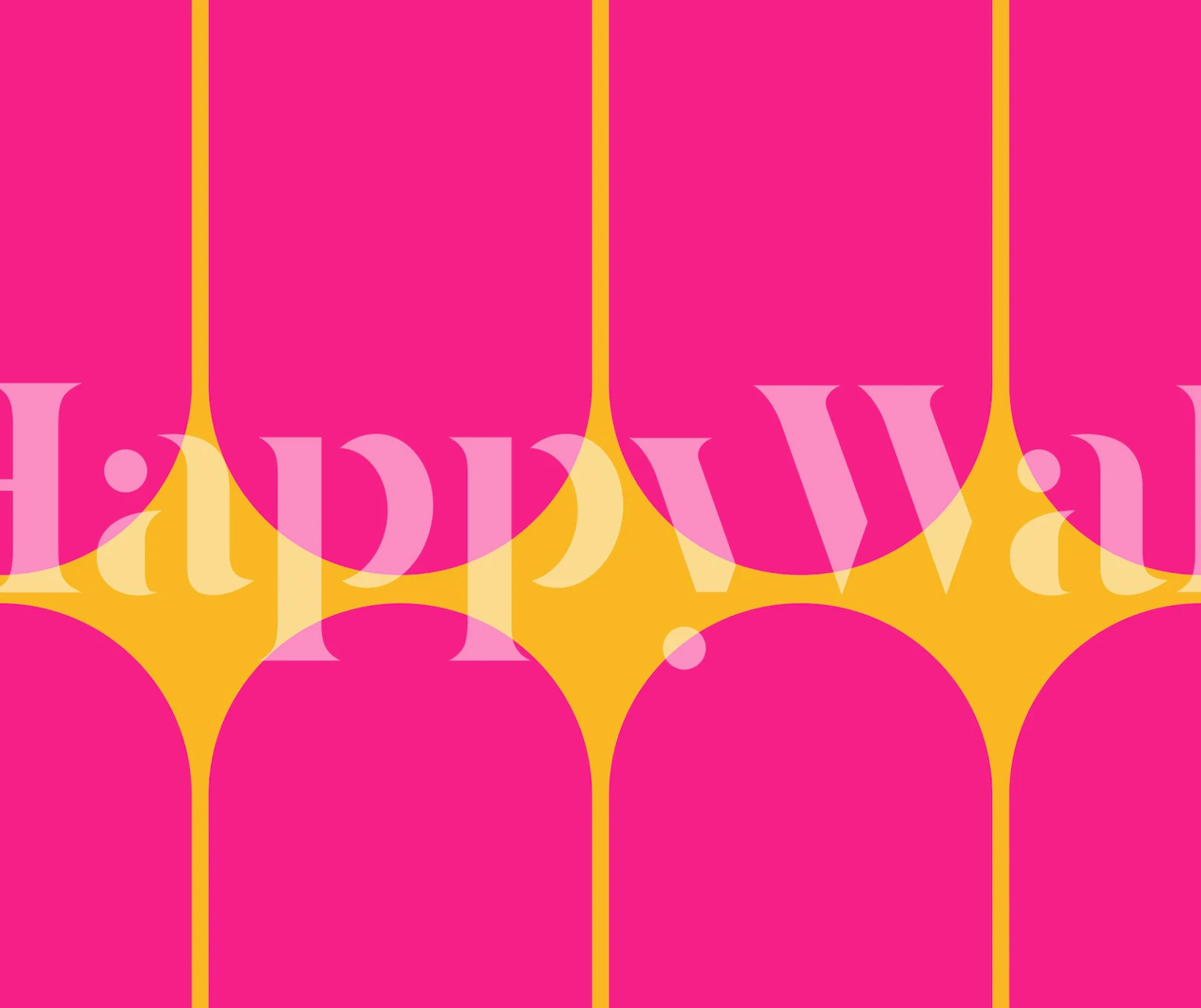 Geometric shapes in bright pink and yellow wallpaper