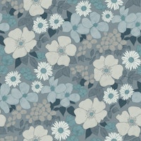 Retro florals - slate carta da parati