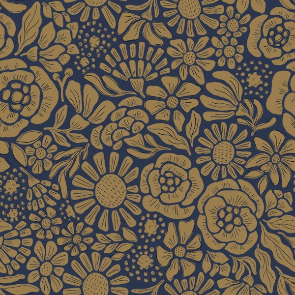 Rita (navy and gold)