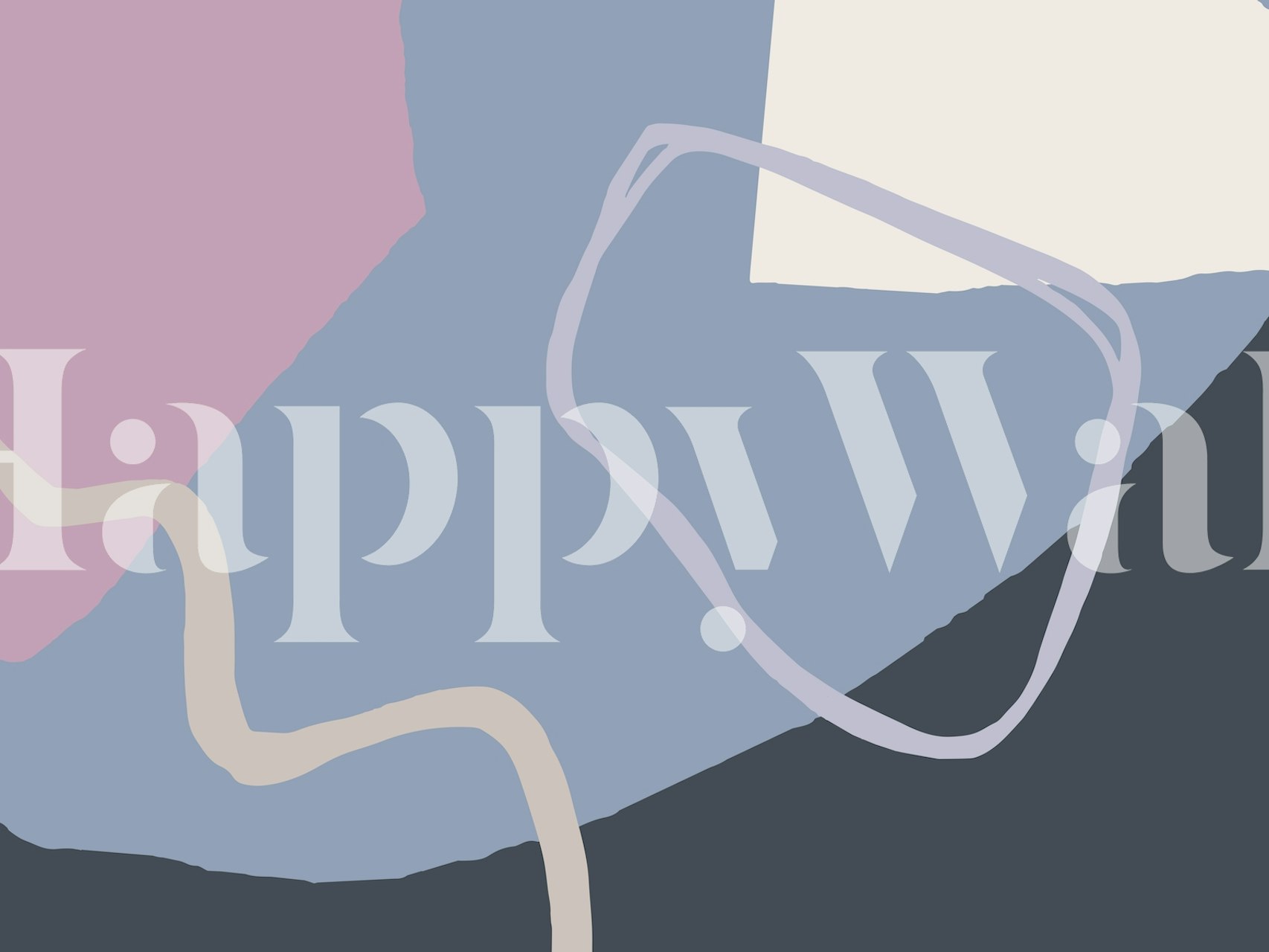 Abstract shapes in muted colors: pink, blue, gray, white wallpaper