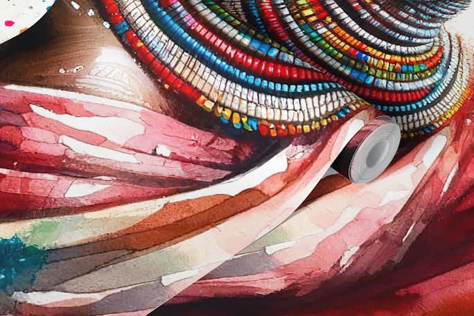 Watercolor African Dancer #1wallpaper roll