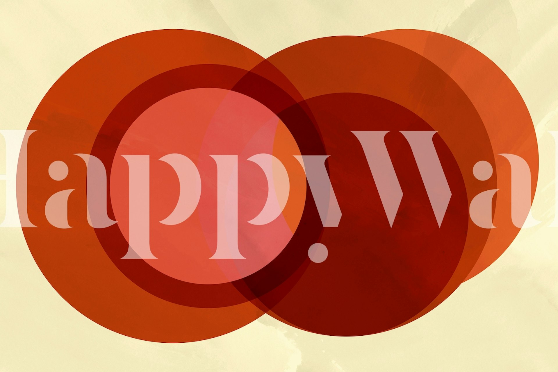 Abstract overlapping circles in warm hues of orange and pink wallpaper
