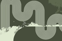 Mid Century Modern Curvy Lines Green tapete