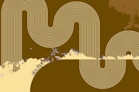 Mid Century Modern Curvy Lines Ochre tapete