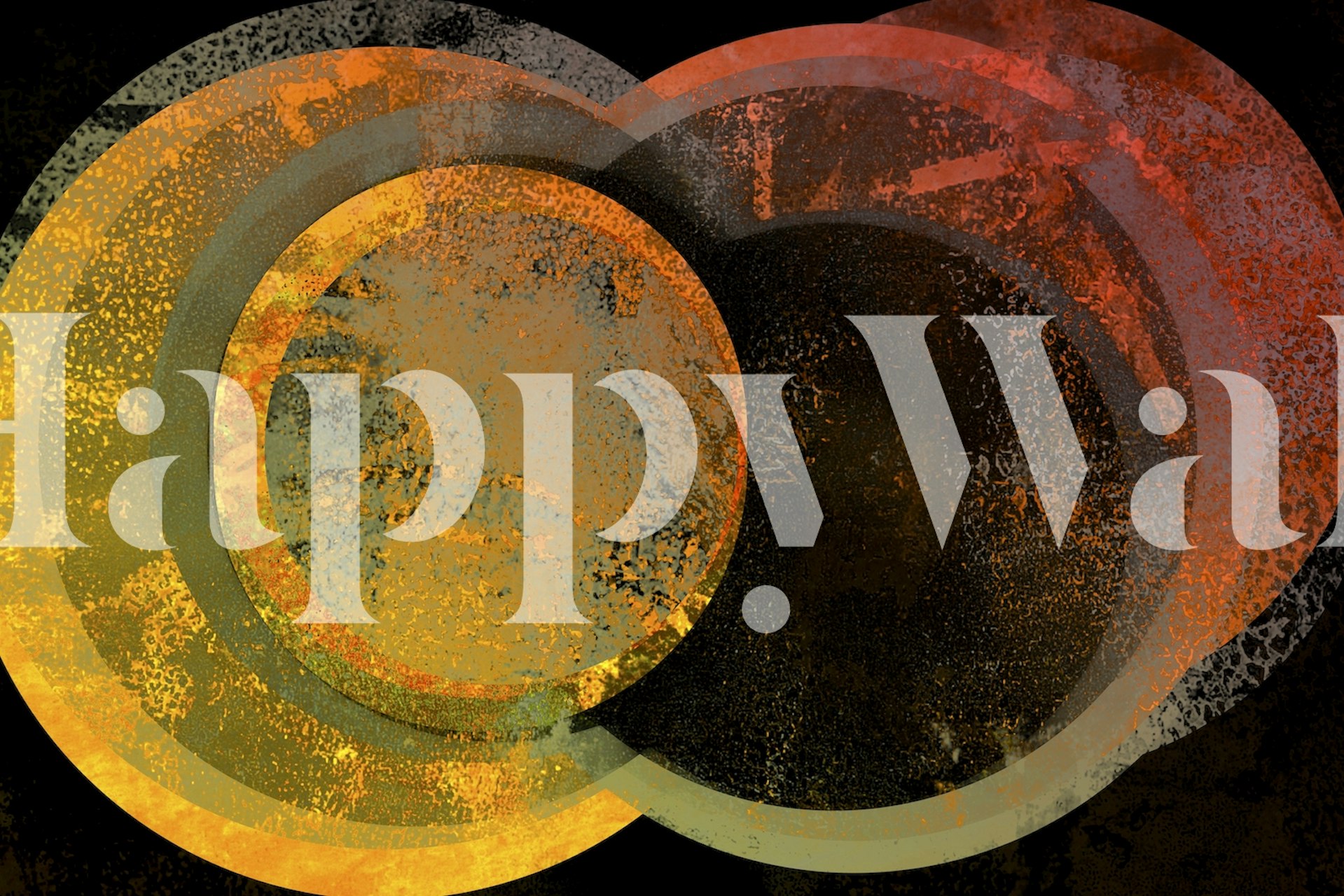 Antique-inspired sun circle design with grungy textures in earthy colors