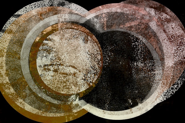 Unique Antique Circle Geo Grunge Art