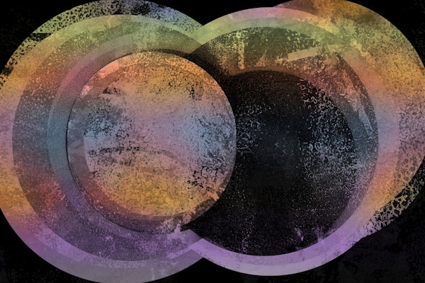 Unique Antique Retro Circle Geo Grunge Art