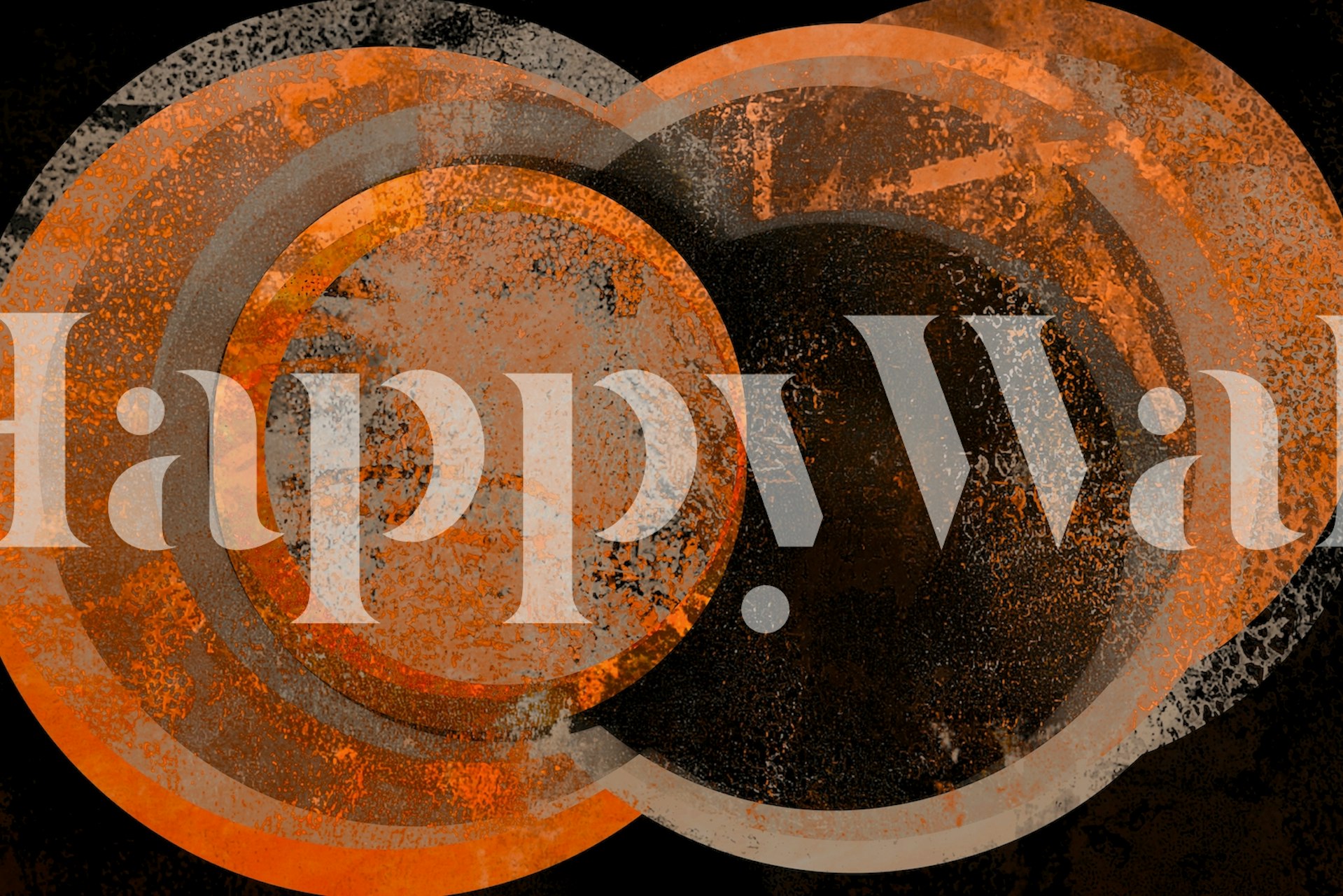 Dark background with overlapping orange circular patterns wallpaper