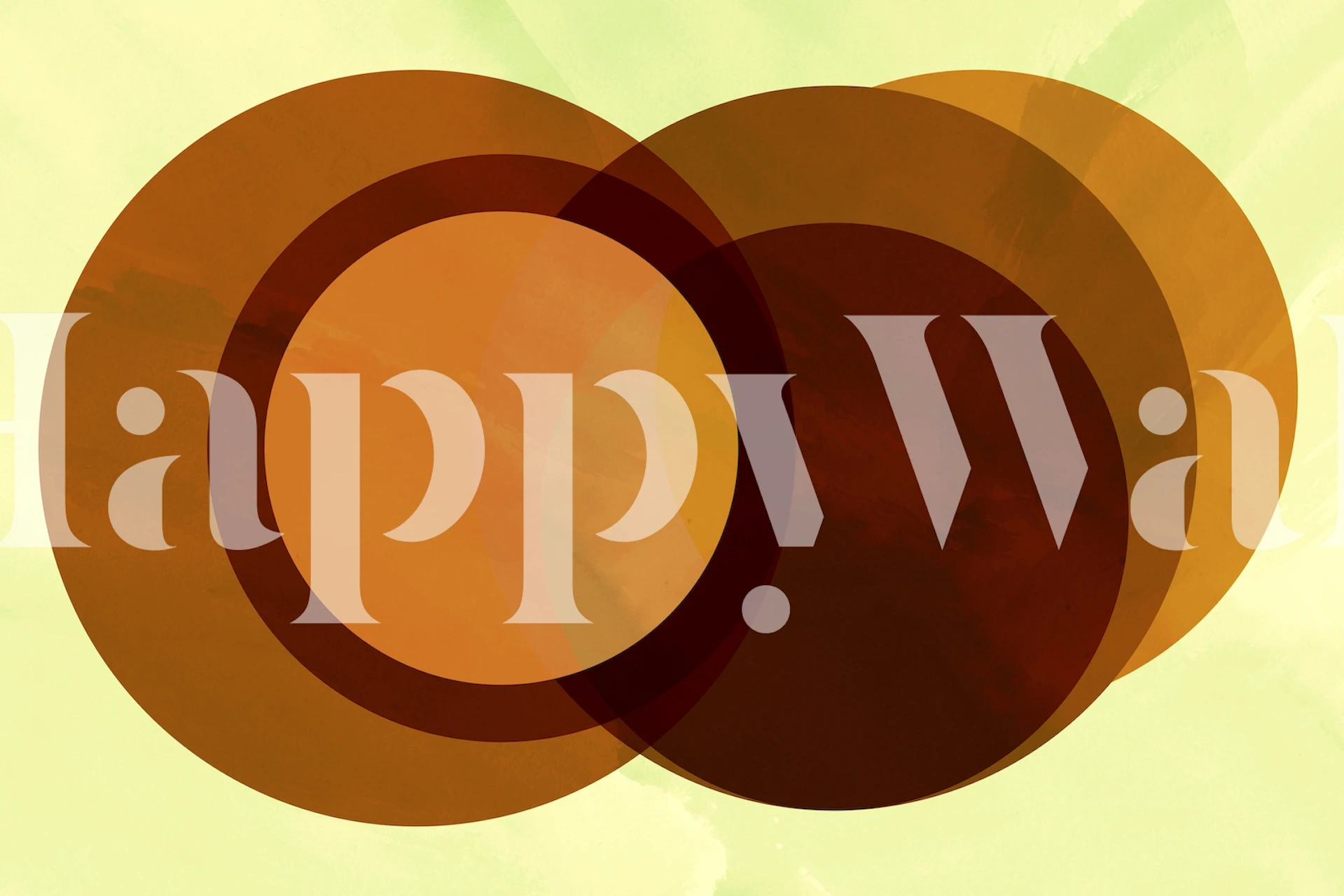 Overlapping orange circles on a light green background wallpaper