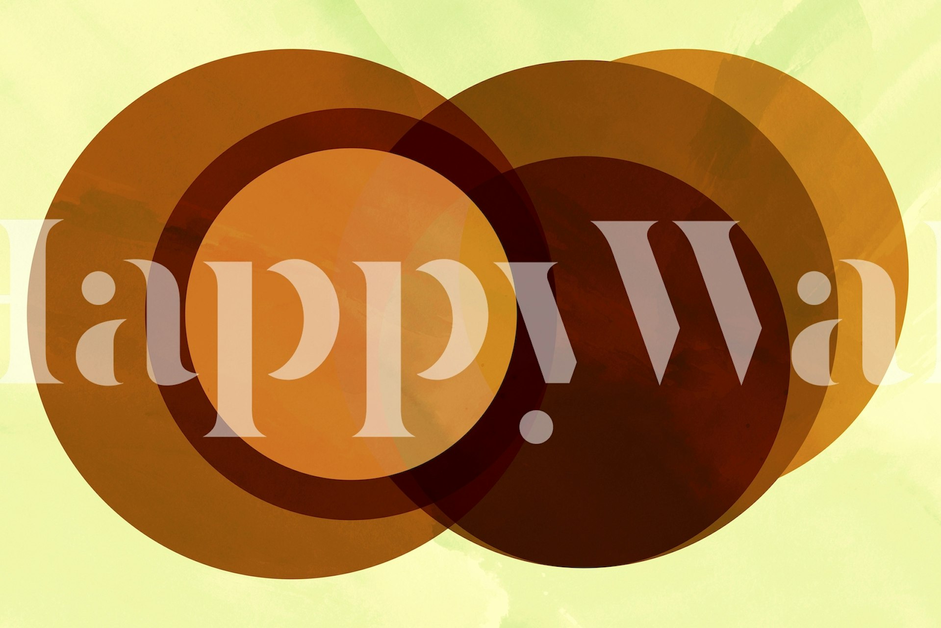 Overlapping orange circles on a light green background wallpaper