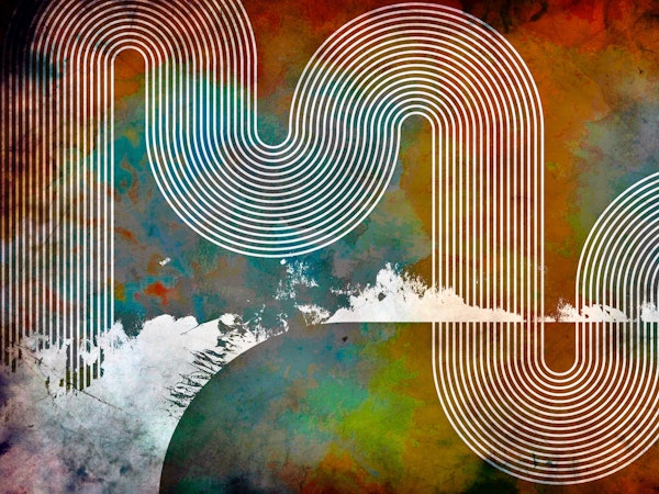 Grunge Rainbow Line Art