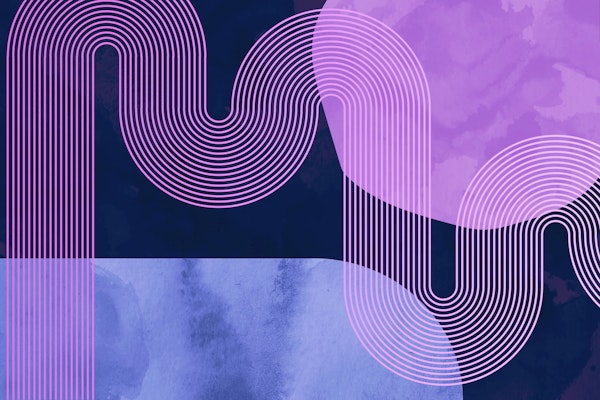 Vivid Mid Century Modern Curvy Lines