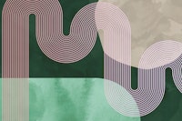 Vibrant Mid Century Modern Curvy Lines ταπετσαρία