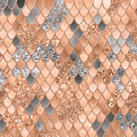 Peach Fuzz Gray Mermaid Scales Glam 1 papel de parede