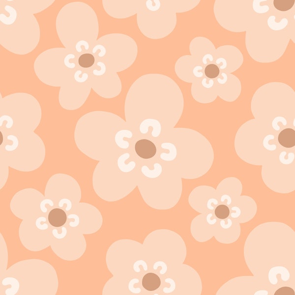 Mimi Scandi Flowers Peach Fuzz