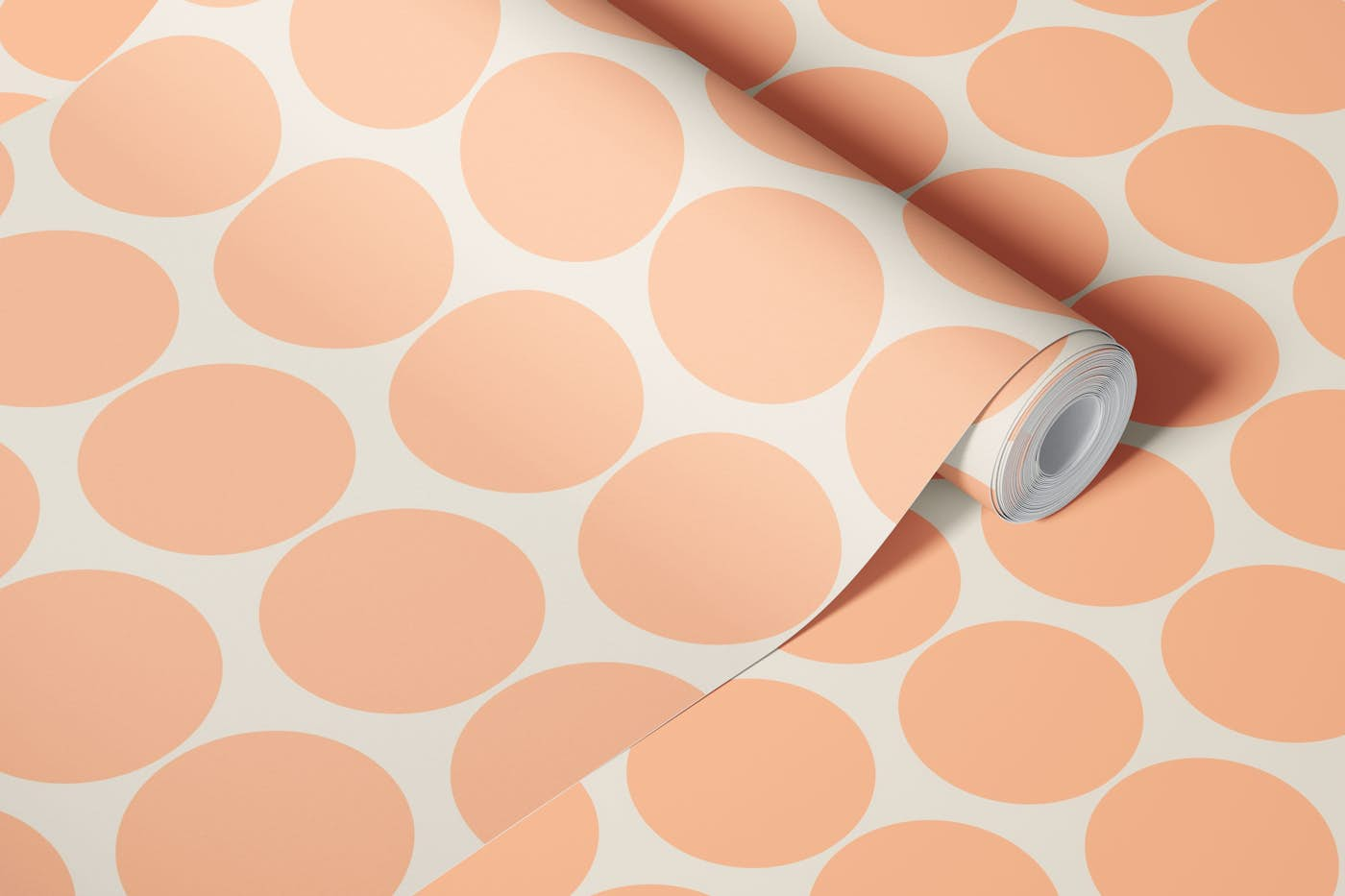 Big Dots Peach Fuzz wallpaper roll