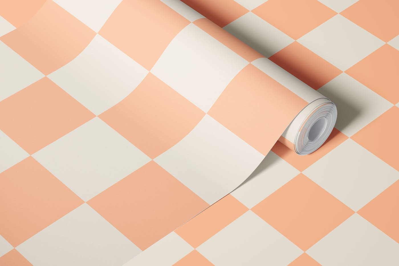 Checkerboard Large Peach Fuzz - Pristine wallpaper roll