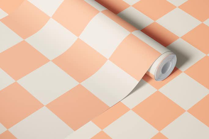 Checkerboard Large Peach Fuzz - Pristinewallpaper roll