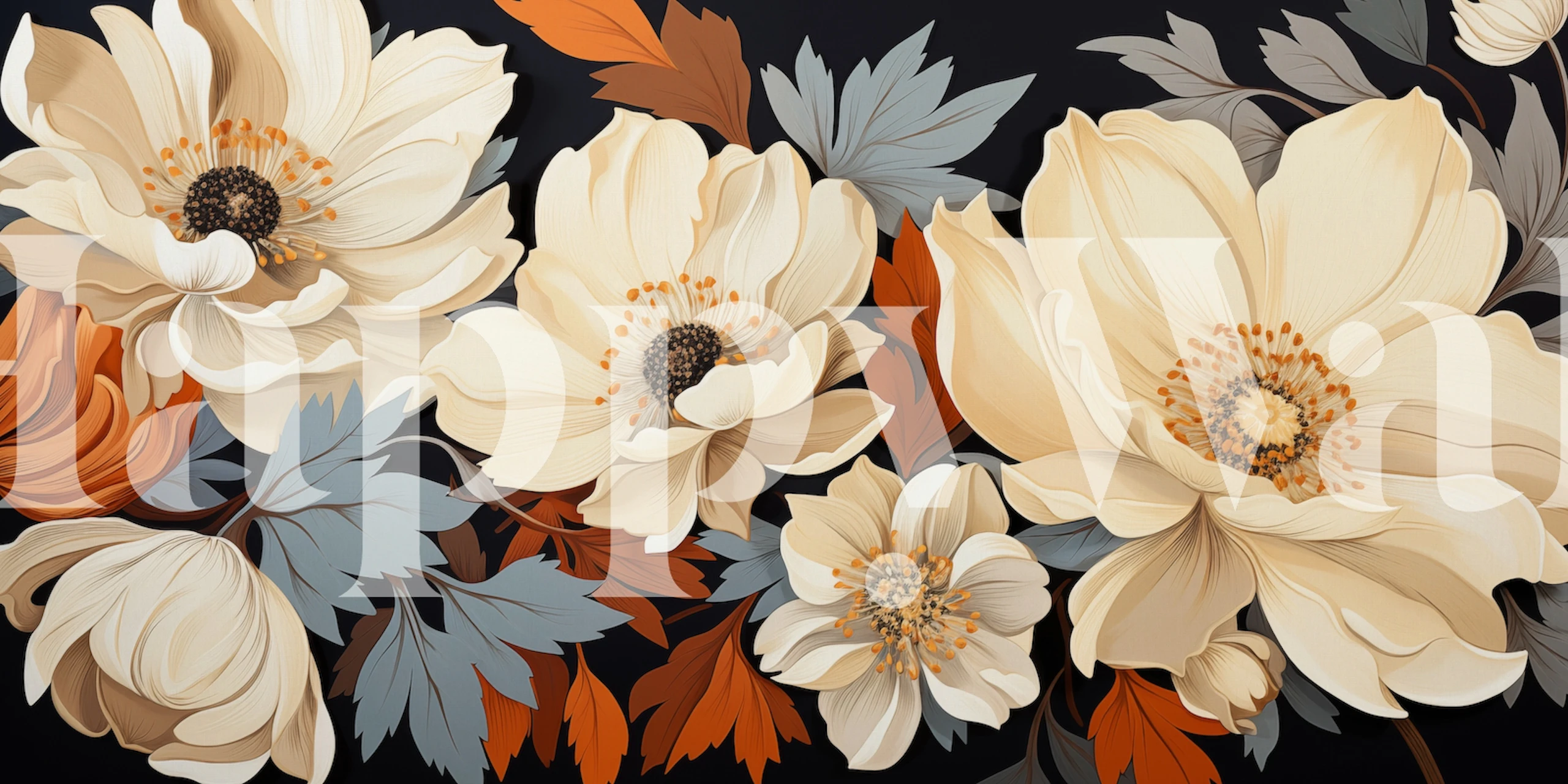 Flower Spring wallpaper design in a room