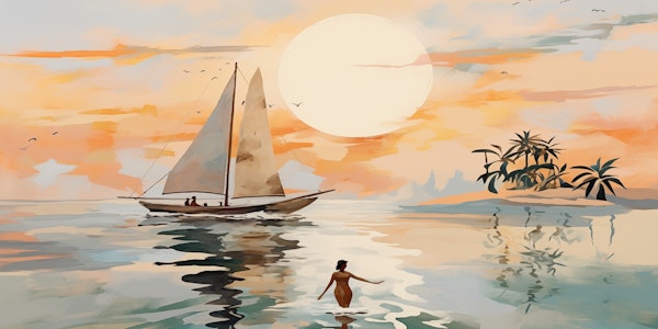 Beach Vintage Woman Impressionism