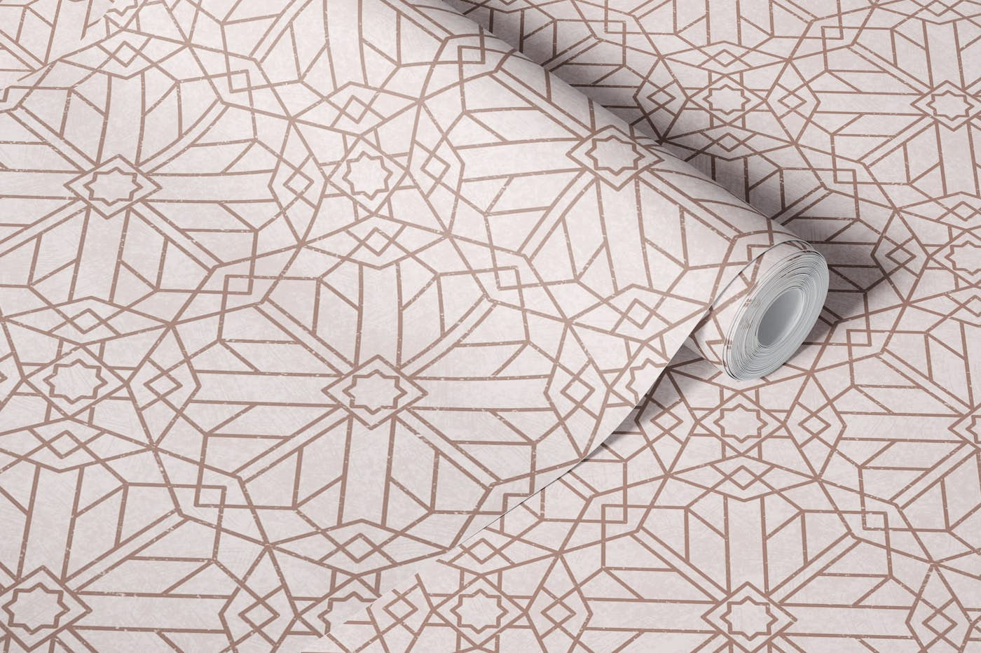 Geometric deco - clay & blush wallpaper roll