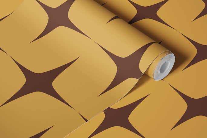 Apricity Starburst Yellow Chocolatewallpaper roll