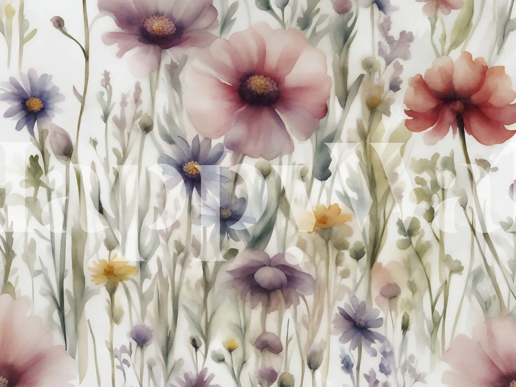 Papel de parede Moody Wildflowers em um quarto