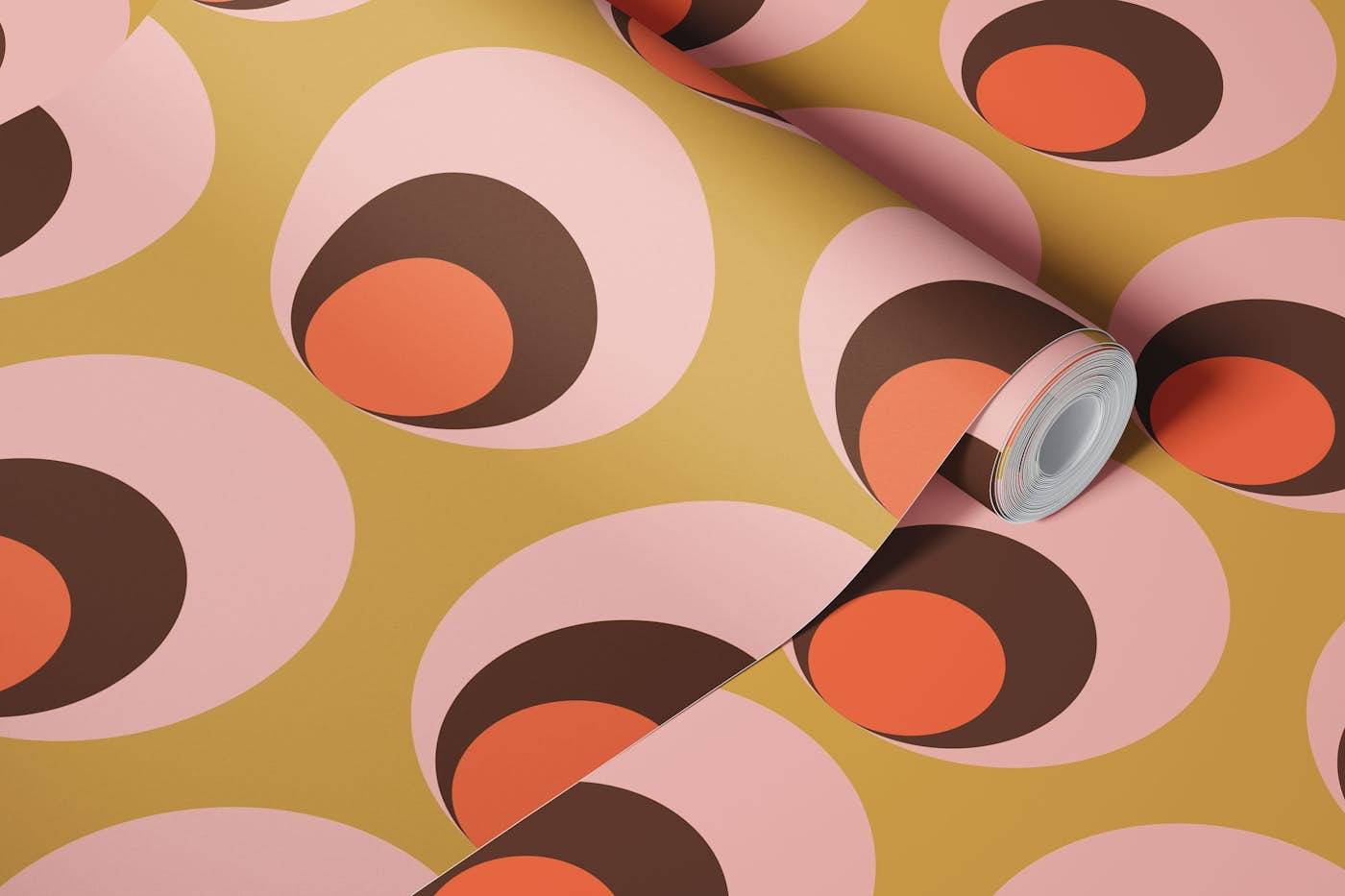 Apricity Retro Dots Yellow wallpaper roll