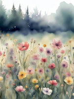 Moody Wildflower Meadow wallpaper
