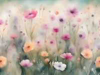 Moody Wildflower Meadow papel de parede