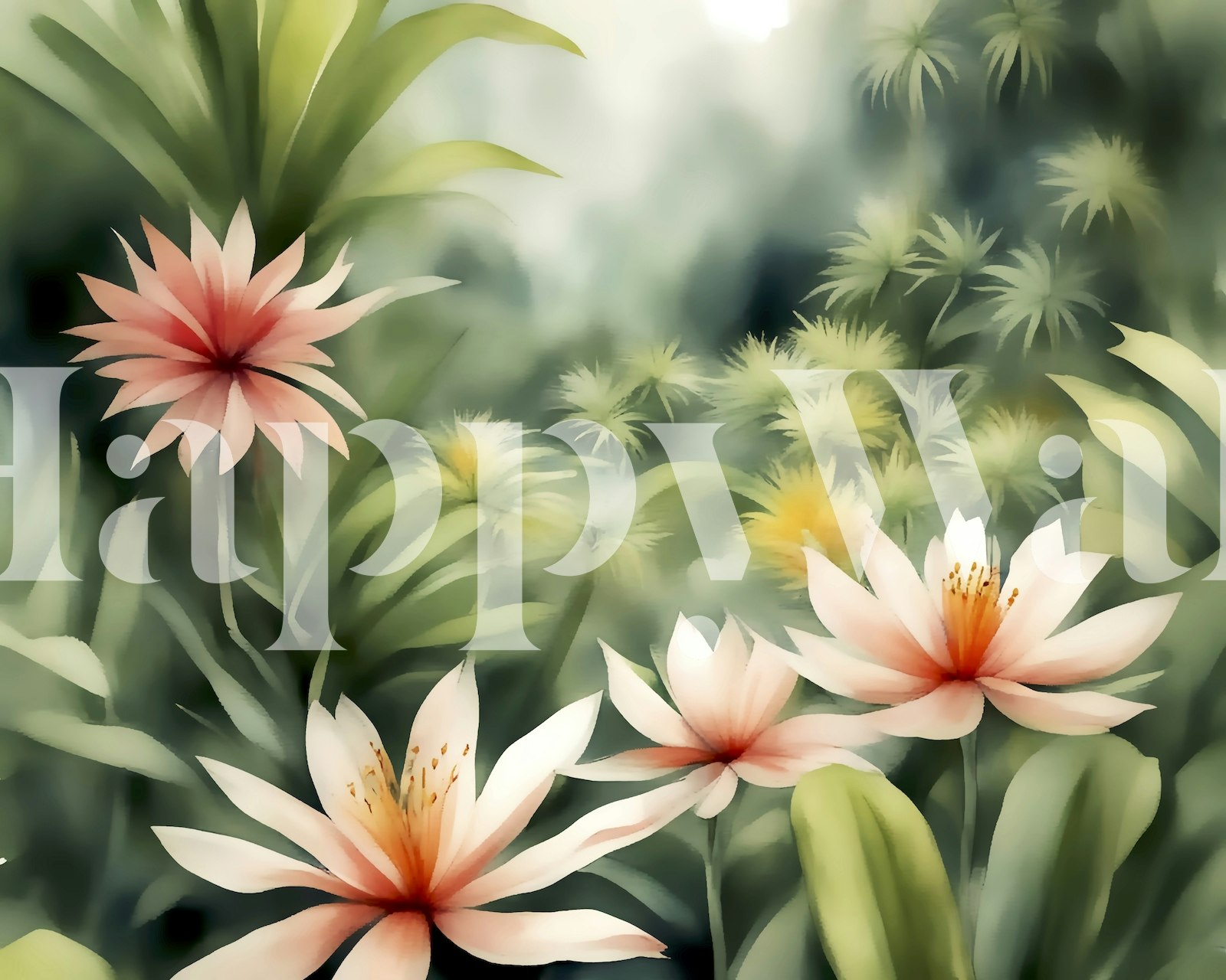 Moody Tropical Flower Dream wallpaper | Happywall