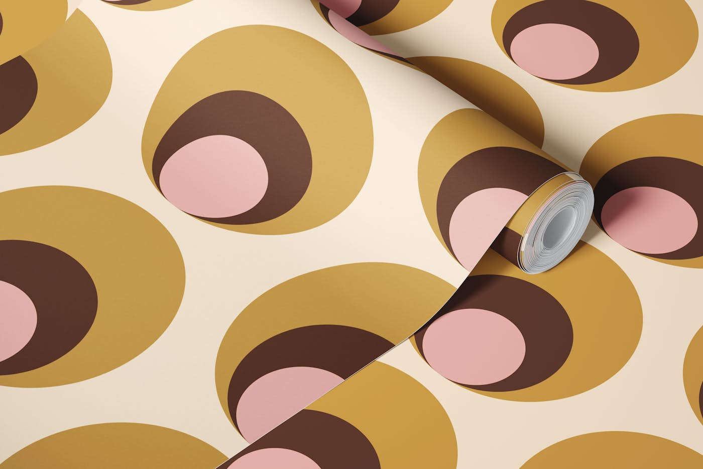 Apricity Retro Dots Beige wallpaper roll