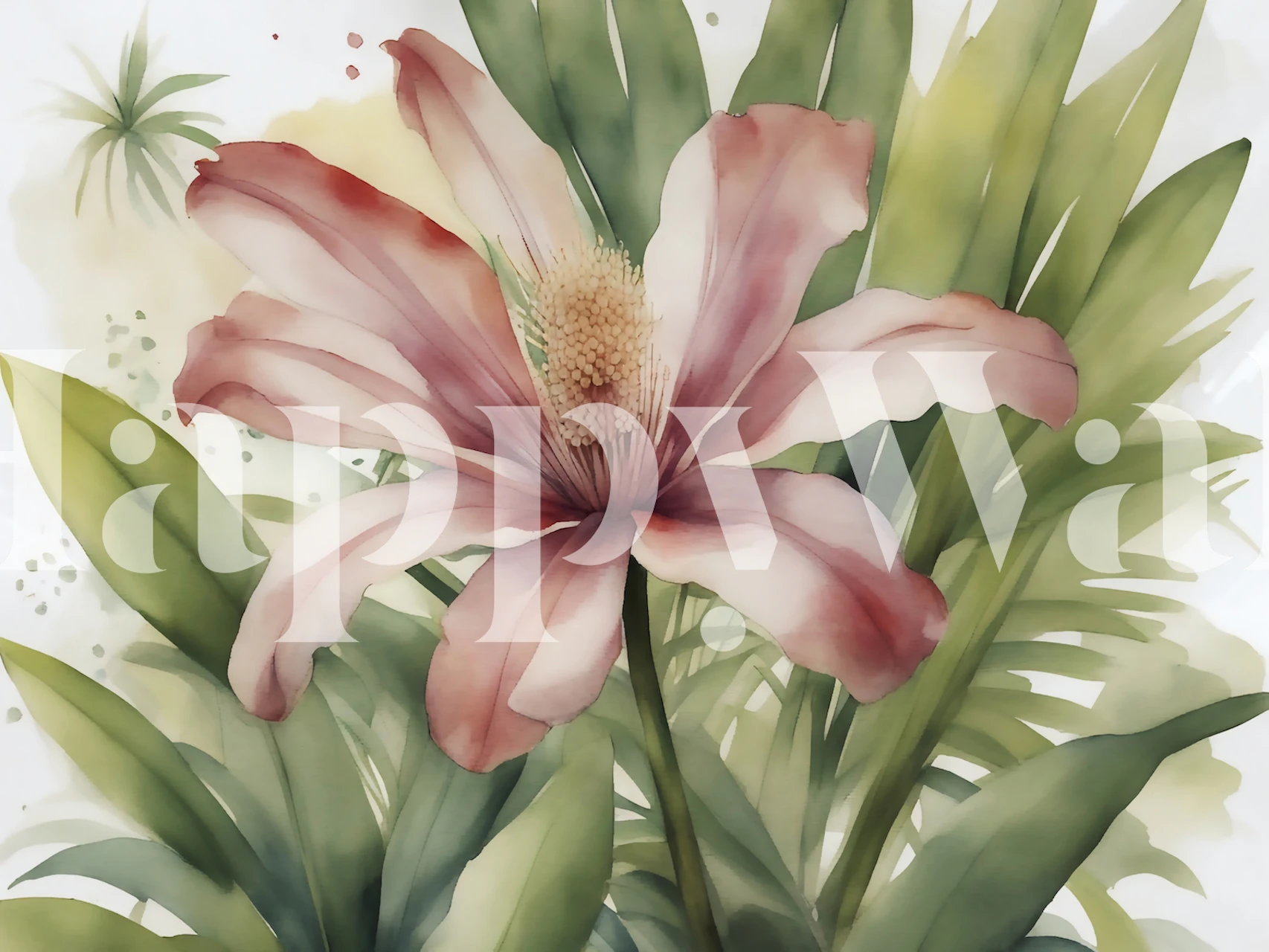 Moody Exotic Dream Bloom Tapete in einem Raum