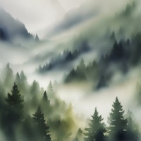 Misty Moody Forest wallpaper