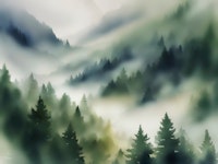 Misty Moody Forest wallpaper