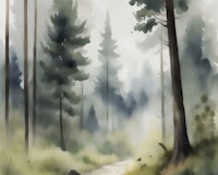 Misty Moody Forest Path wallpaper