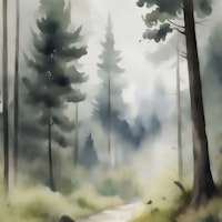 Misty Moody Forest Path behang