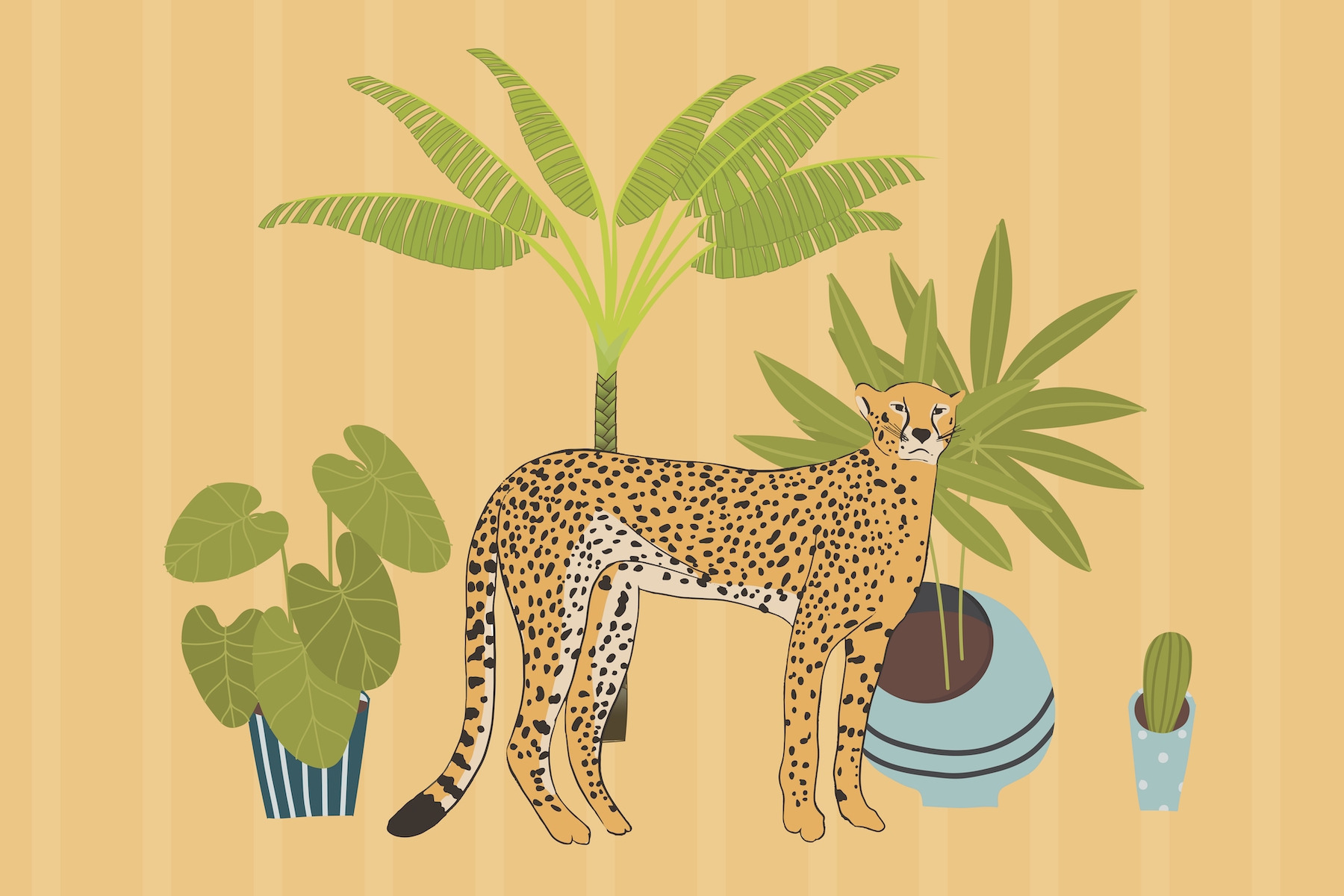 My Urban Jungle Cheetah wallpaper - Free shipping | Happywall