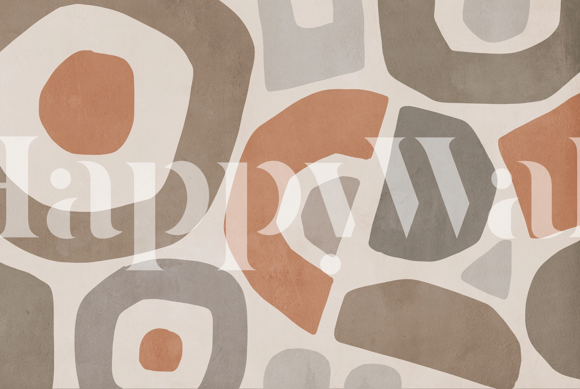 Abstract shapes in brown and terracotta tones wallpaper
