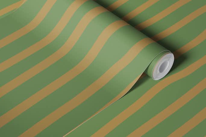 Simple Green Brown Pin Stripeswallpaper roll