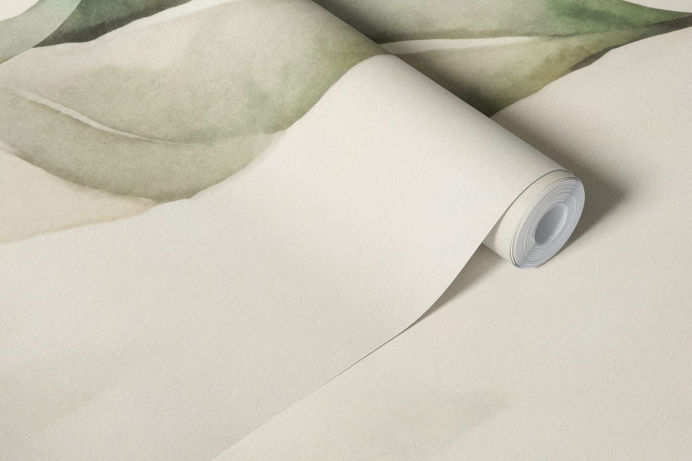 Gentle Leaf Tropical Whispers Beige Green wallpaper roll