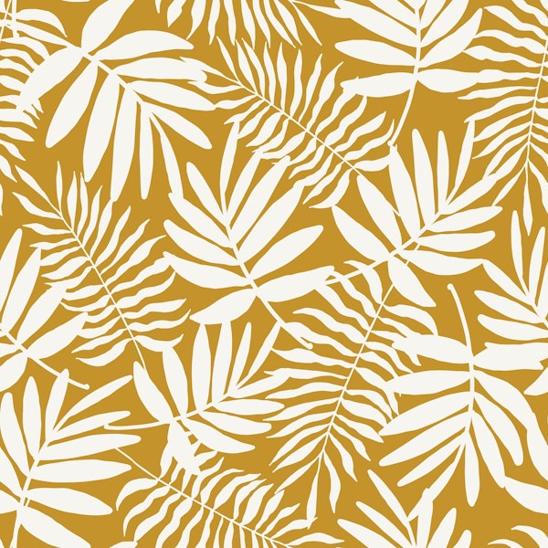 White palm leaves on mustard (big size)