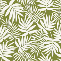 white palm leaves on green wallpaper