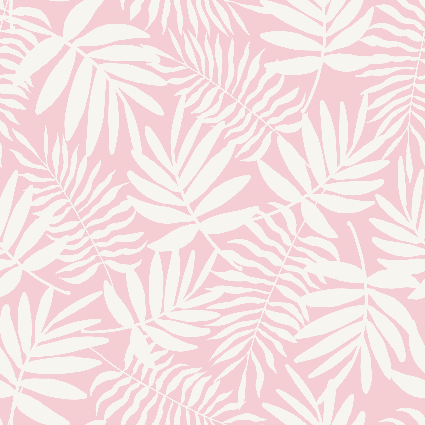 white palm leaves on rose pastel wallpaper | Happywall