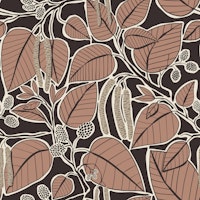 Rustic alder leaves rosewood ταπετσαρία