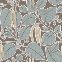 Rustic alder leaves smoky blue ταπετσαρία