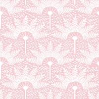white palms on pastel rose ταπετσαρία